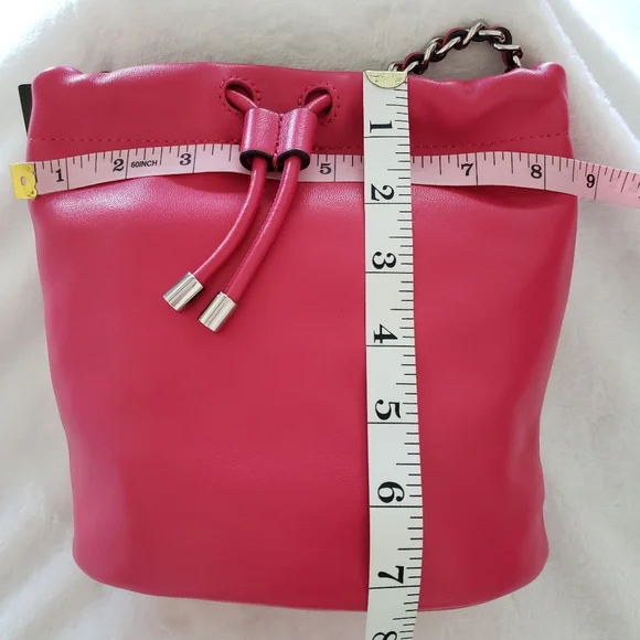 RALPH LAUREN Emmy Medium Nappa Leather Pink Bucket Crossbody - Picture 15 of 16